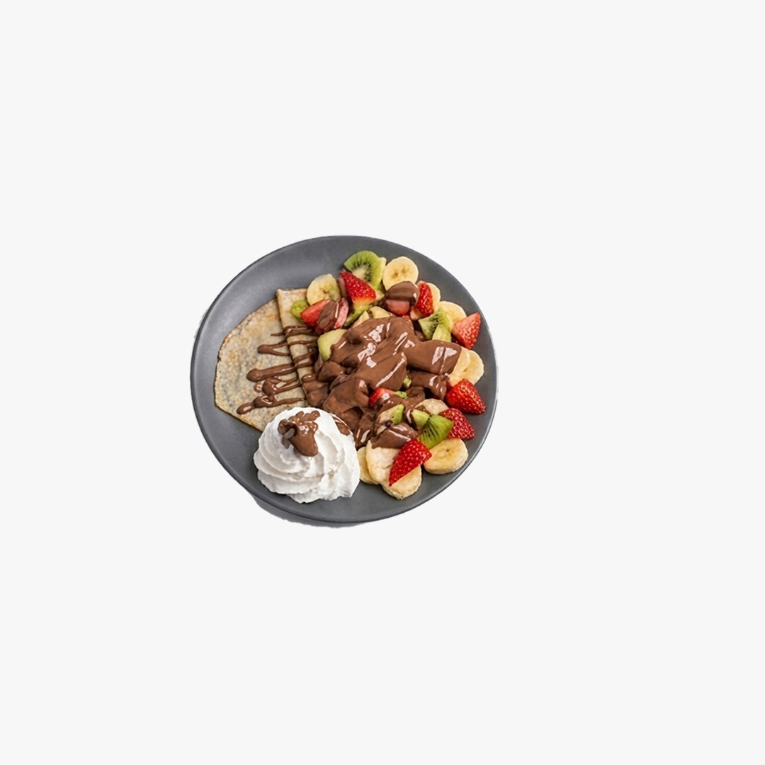 Tutti frutti Crepe with fresh fruit and Belgian chocolate